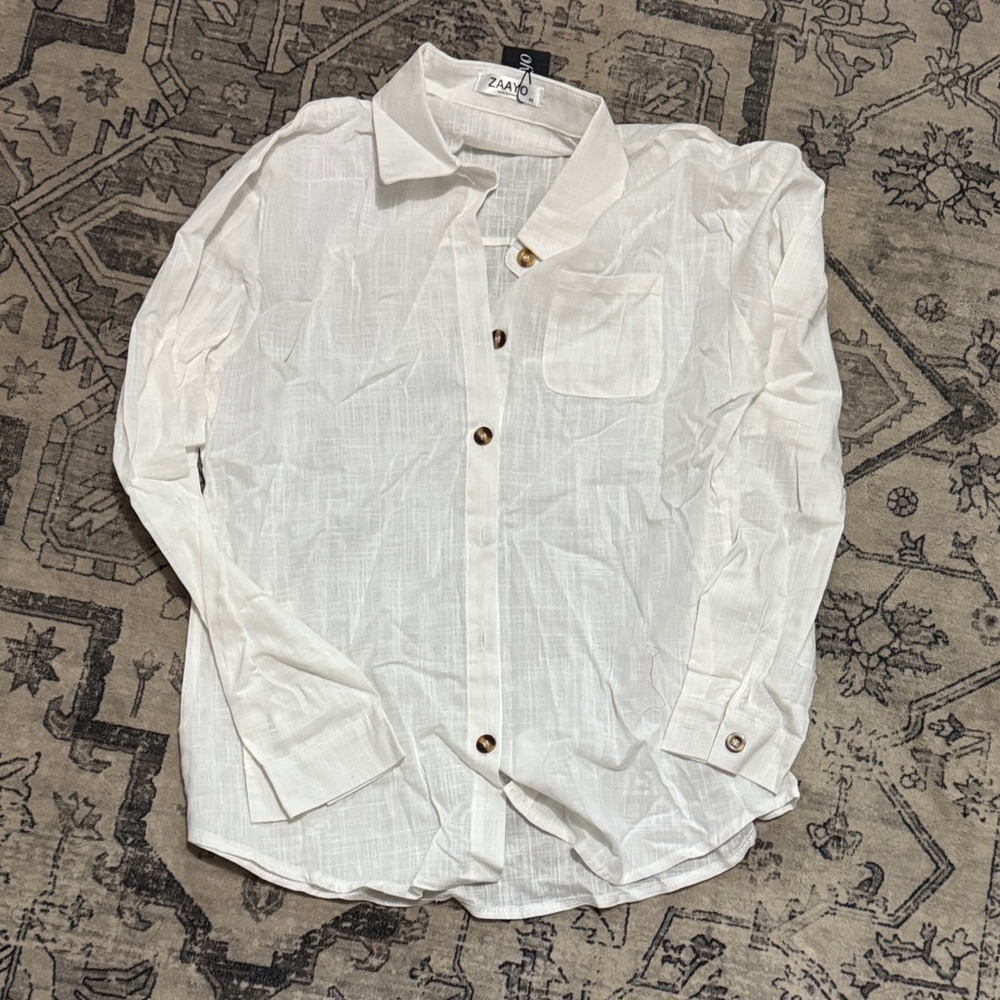 Zaayo women’s cream Button-Up Shirt